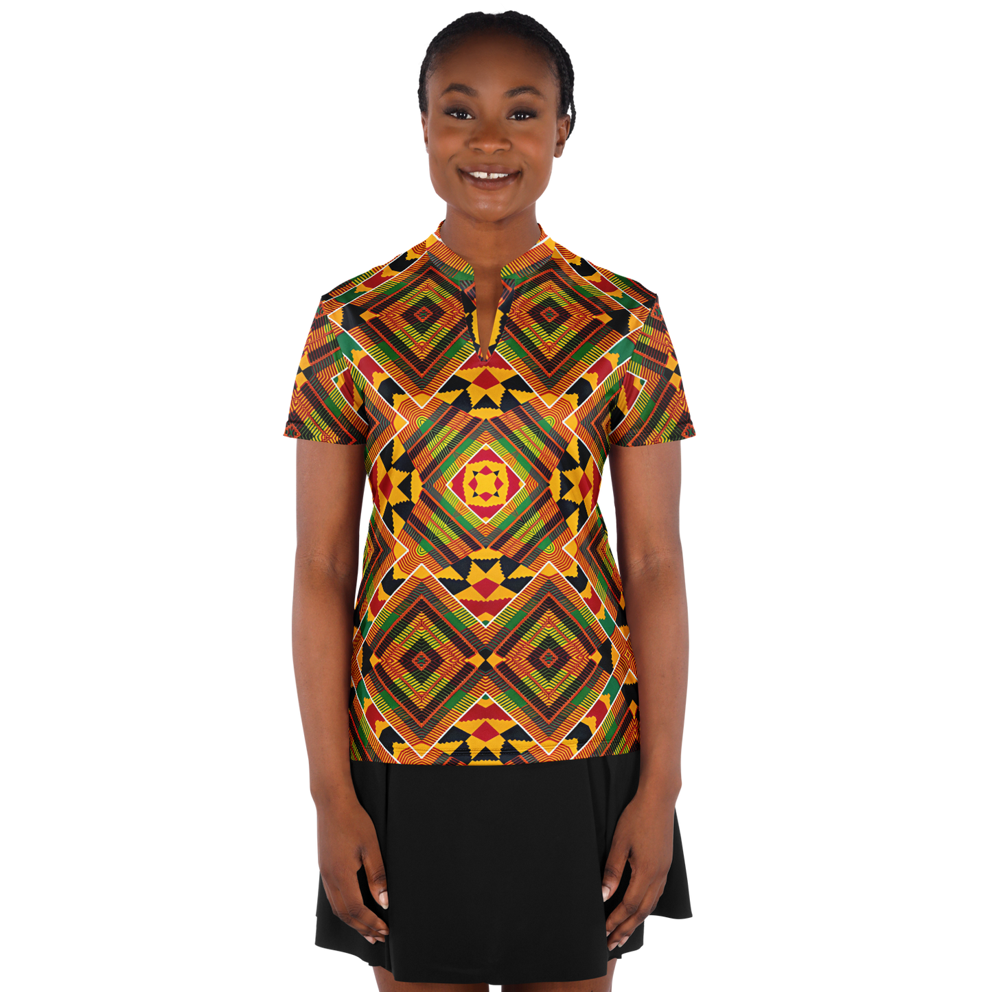 Women's Stand Up Collar Polo Shirt