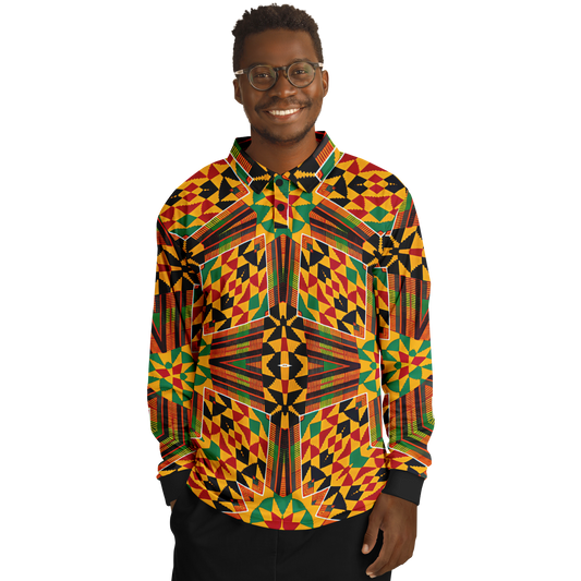 Men’s  Premium Polyester Long Sleeve Polo Shirt