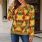 Women’s Vibrant Autumn Kaleidoscope Pattern All Over Print Crew Neck Sweater