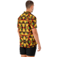 Men's Vibrant Autumn Kaleidoscope Pattern Spread Collar Short Sleeve Button-Down All Over Print Shirt.