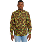 Men's Vibrant Geometric Pattern Spread Collar Long Sleeve Button-Down All Over Print Shirt.