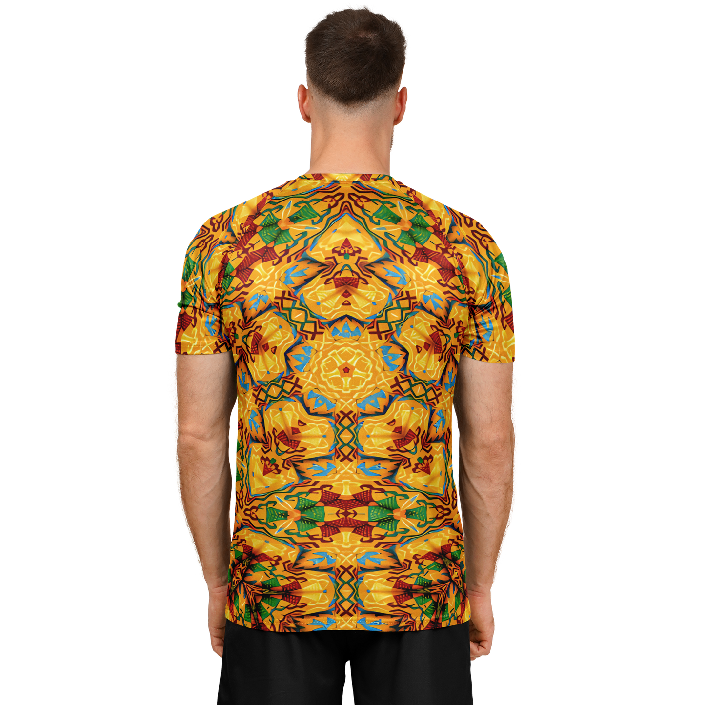 Men's Golden Kaleidoscope Design Soccer Jersey