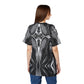 Women's Abstract Black & Silver Kaleidoscope Pattern All Over print Tee