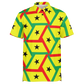 Men's Red Yellow Green Black Stars Polyester Polo Shirt