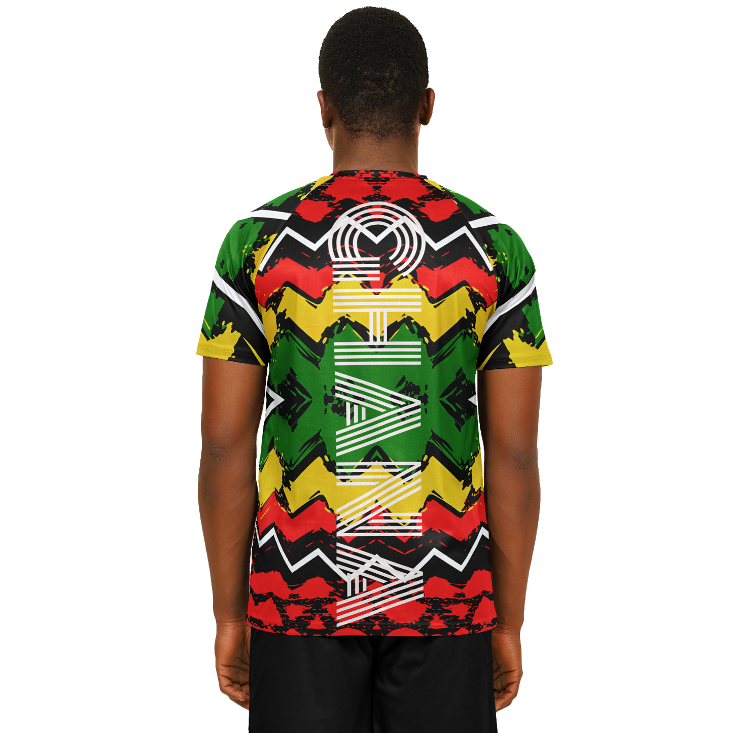 Men's Ghana Flag & Black Star Pattern All-Over Print Soccer Jersey