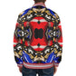 Men's Patriotic Kaleidoscope Pattern All-Over Print Striped Trim Bomber Jacket