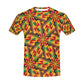 Men's Vibrant African Kente Geometric All-Over Print All Over Print Crew Neck T-Shirt