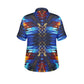 Women's Blue & Red Kaleidoscope Pattern All Over Print Polo Shirt
