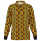 Men’s African Kente Geometric Pattern All-Over Print Long Sleeve Polo Shirt