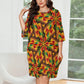 Women's Vibrant African Kente Geometric All-Over Print Oversized T- Shirt Loungewear