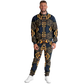 Men's Geometric Gold & Black Pattern Track Jacket and Pants