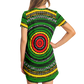 Women's Green Striped with Vibrant Accent Pattern All Over print T-Shirt Dress