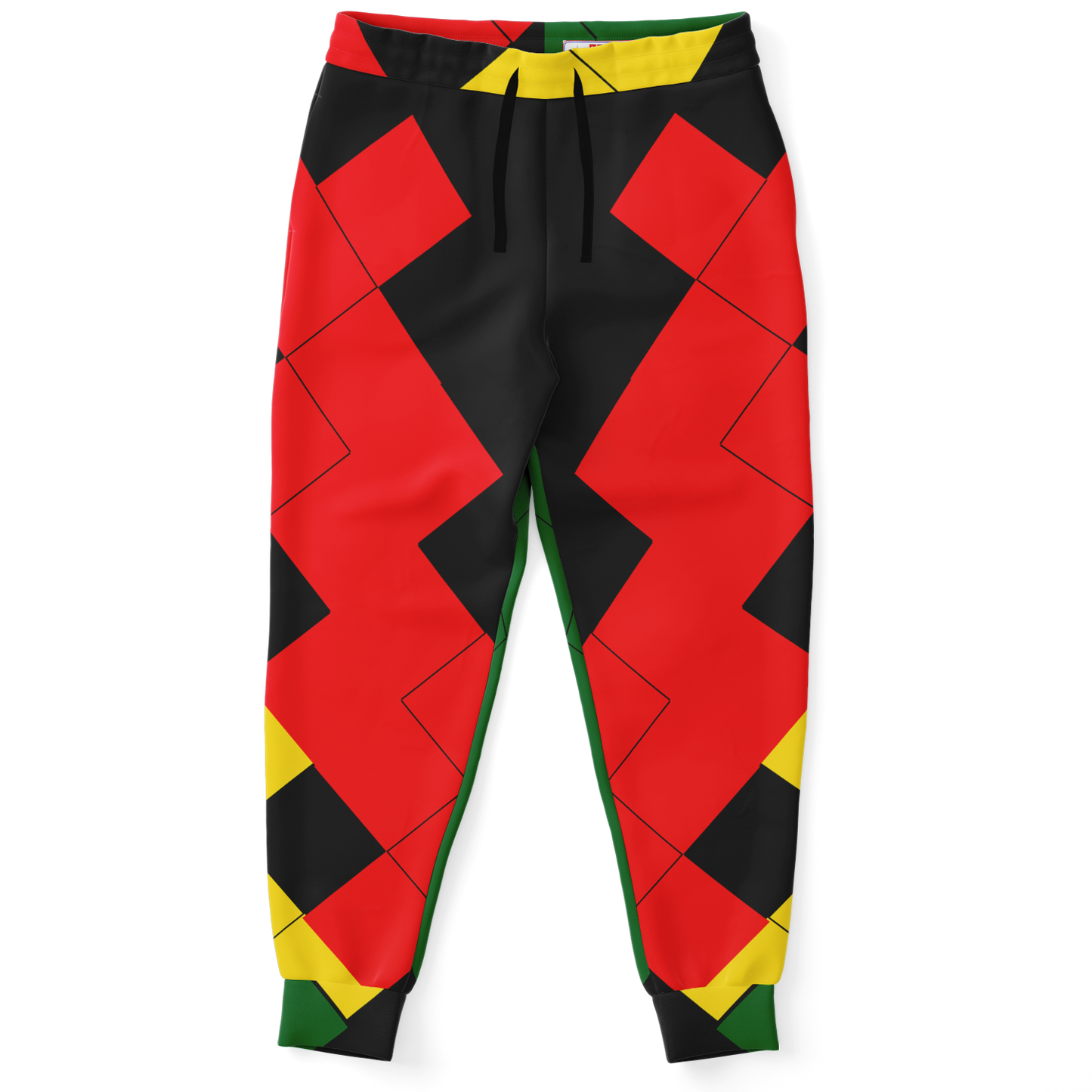 Men's Ghana Flag & Black Star Pattern All-Over Print Athletic Jogger