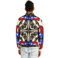 Men's Patriotic Star Kaleidoscope Pattern All-Over Print Baseball Jacket