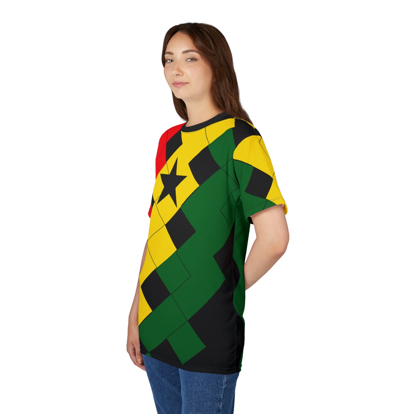 Women's Ghana Flag Pattern All-Over Print Cut & Sew Tee
