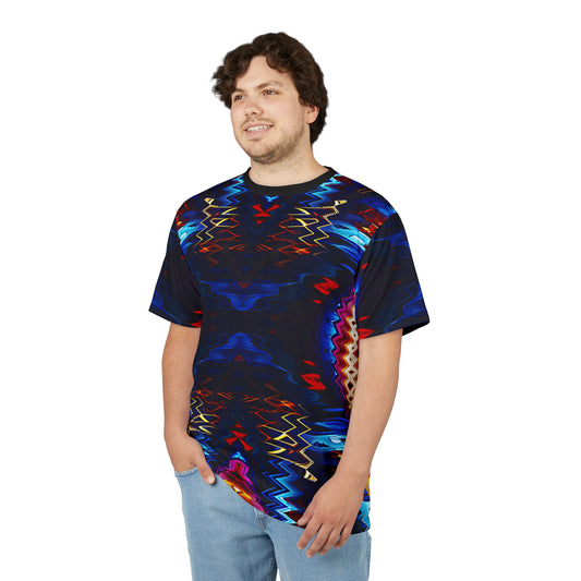 Men's Psychedelic Neon Kaleidoscope All-Over Print Unisex Cut & Sew Tee