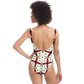 Women's Red & Black Geometric Pattern One-Piece Swimsuit