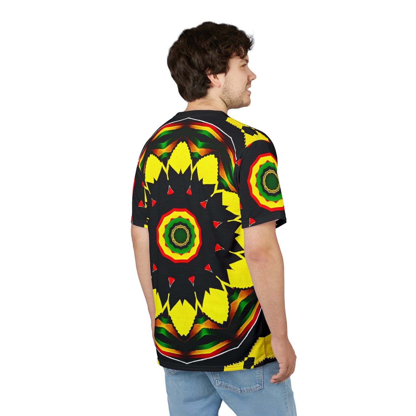 Men's Psychedelic Floral Pattern All-Over Print Tee