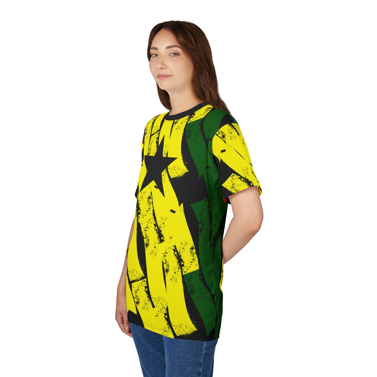 Women's Ghana Flag Pattern All-Over Print Cut & Sew Tee