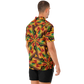 Men's African Kente Geometric Pattern All-Over Print Spread Collar Short Sleeve Button-Down Shirt