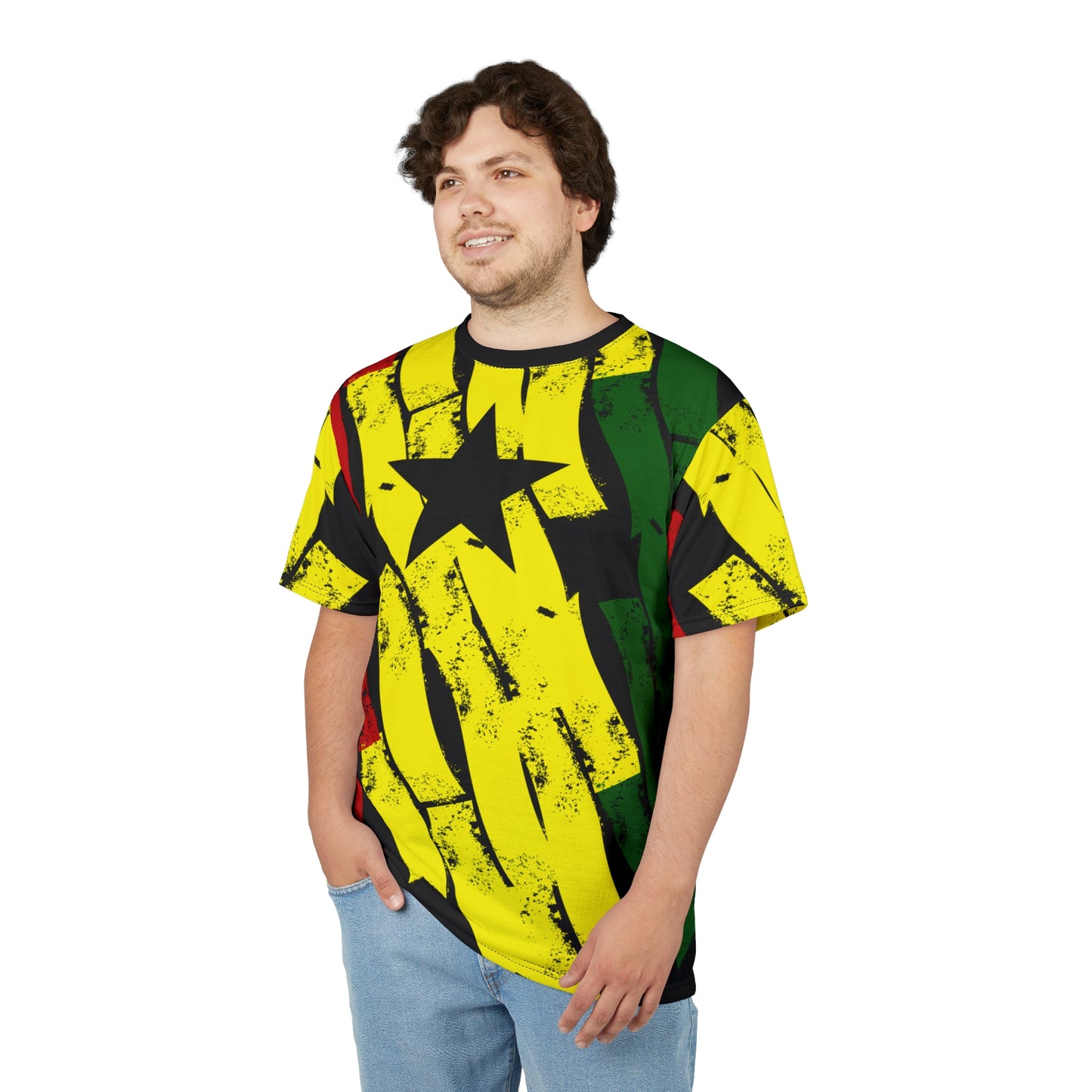Men's Ghana Flag Pattern All-Over Print Cut & Sew Tee