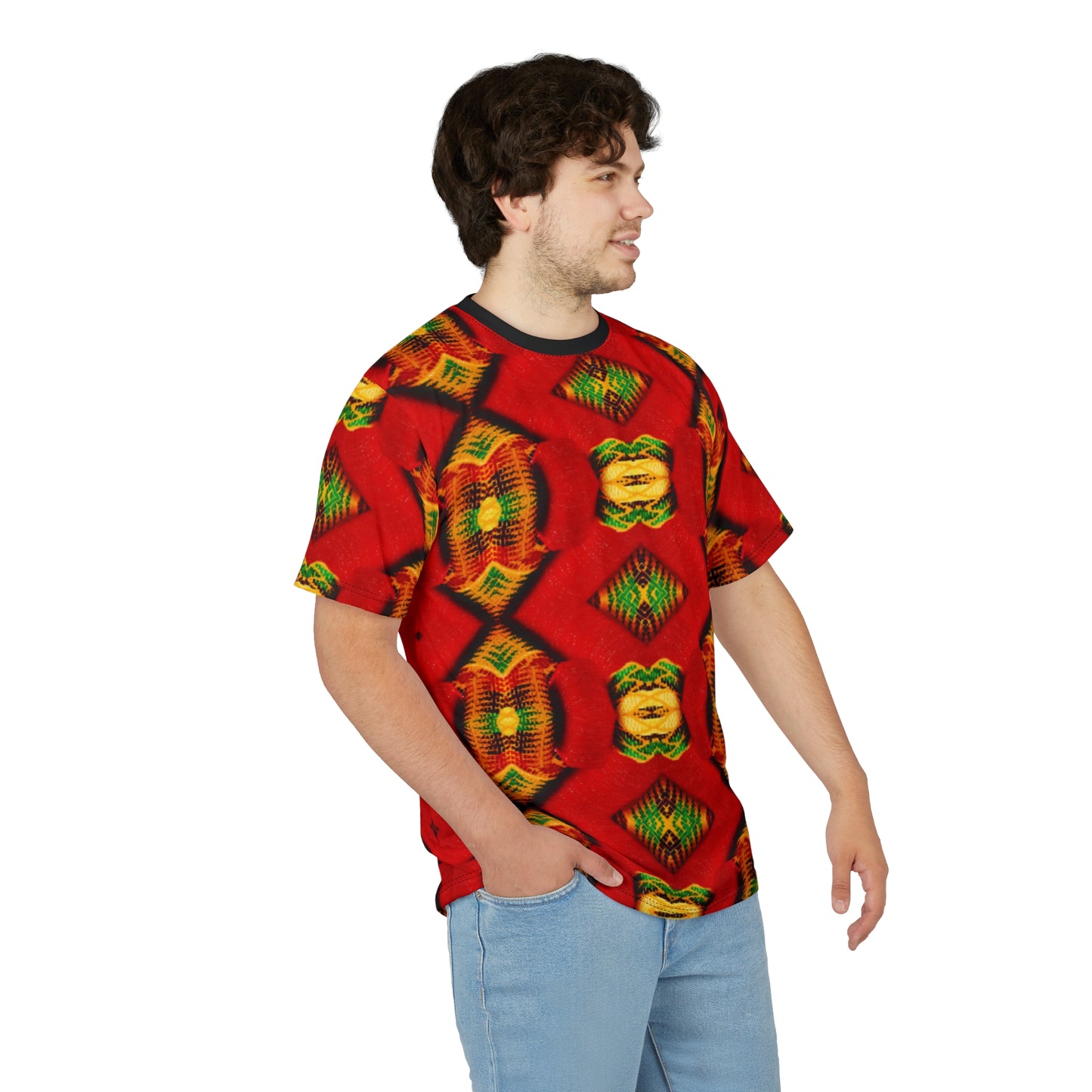 Men's Red Bold Tribal  All-Over Print Unisex Cut & Sew Tee