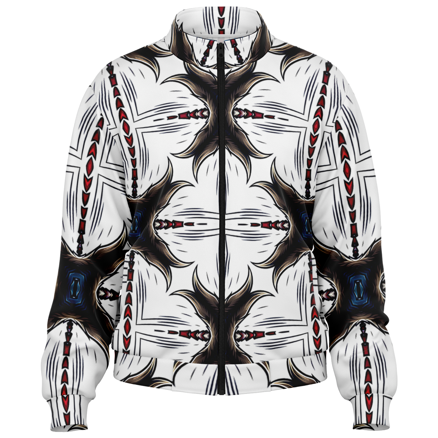 Women's Abstract Symmetry Pattern Polyester Track Jacket