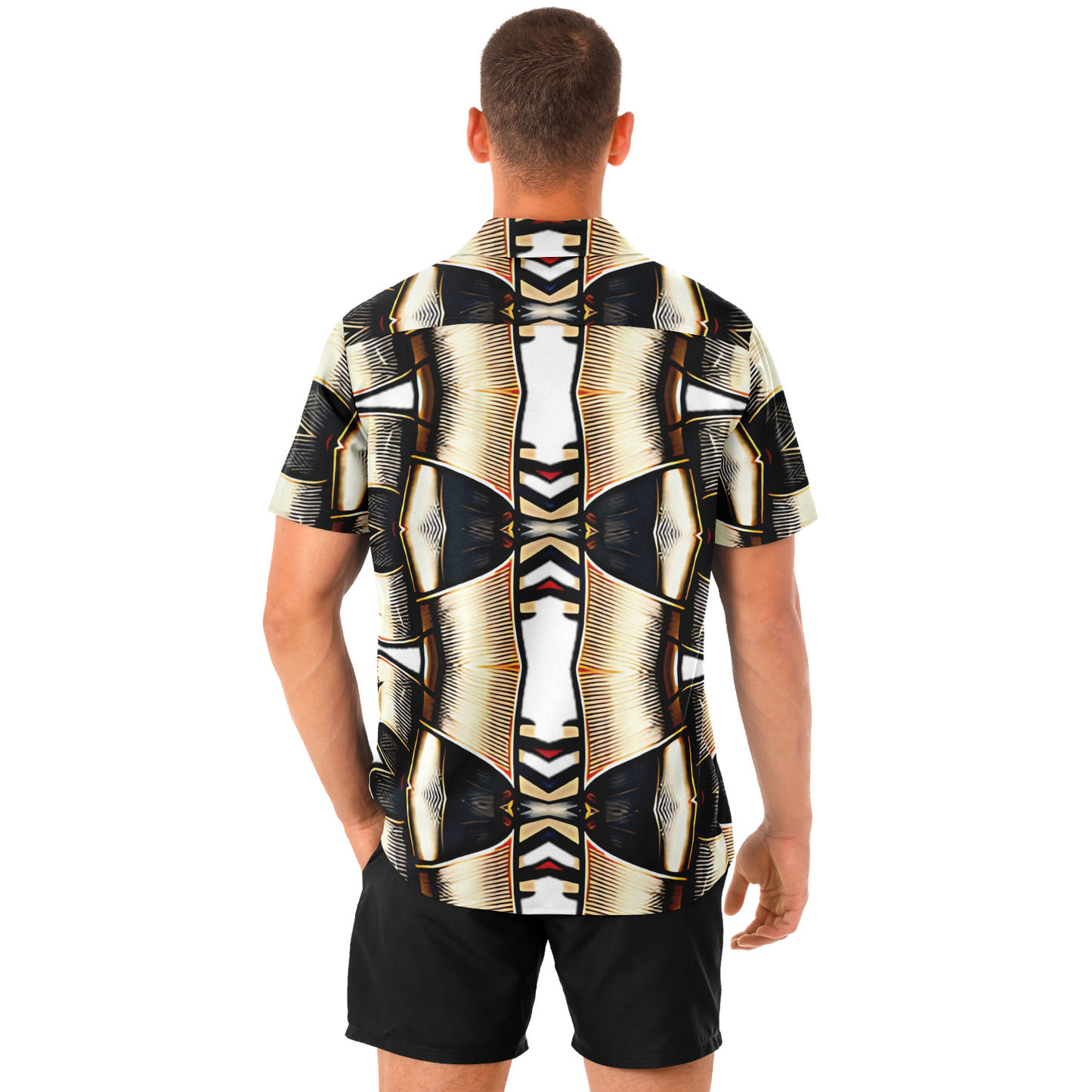 Men's Spread Collar Short Sleeve Button-Down Shirt