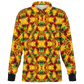 Men’s Vibrant Autumn Kaleidoscope Pattern All Over Print Long Sleeve Polo Shirt