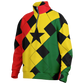 Men's Red Yellow Green and Black Stars Heavyweight Oversized Quarter Zip Sweatshirt