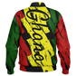 Women's Ghana Flag & Black Star Pattern All-Over Print Baseball Jacket