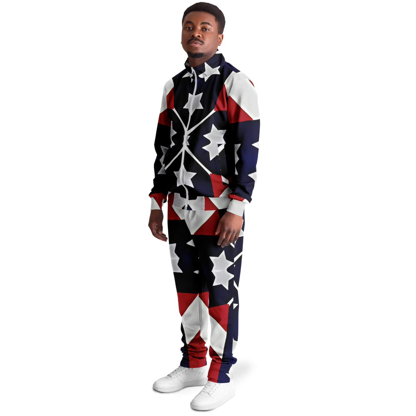 Men's Patriotic Star Flag Track Jacket and Pants