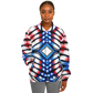 Women's American Flag Pattern All-Over Print Baseball Jacket