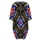 Women's Patriotic Kaleidoscope Kaleidoscope Pattern All-Over Print Oversized T- Shirt Loungewear