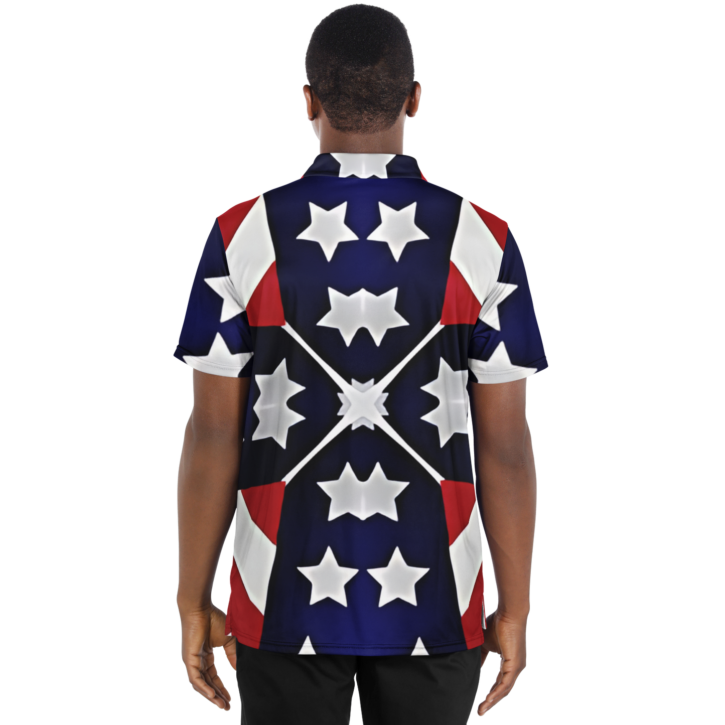 Men's Patriotic Star Flag Polo Shirt