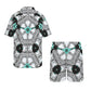 Men's Kaleidoscope Geometric Pattern All Over Print  Hawaiian Shirt & Shorts Set