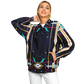 Women's Abstract Neon Geometry Pattern All Over Print Baseball Jacket