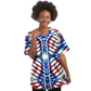 Women's American Flag Pattern All-Over Print Baseball Jersey