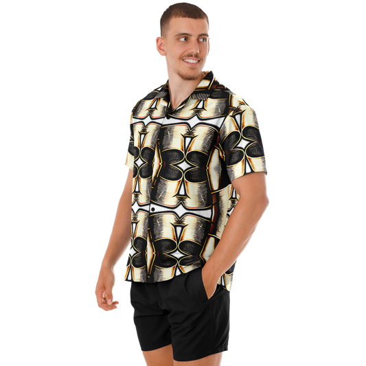 Men's Spread Collar Short Sleeve Button-Down Shirt