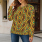 Women’s African Kente Geometric Pattern All-Over Print Crew Neck Sweater