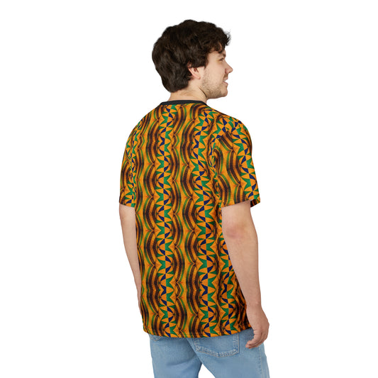 Men's African Kente Geometric Pattern All-Over Print Tee