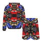 Men's Patriotic Kaleidoscope Pattern All-Over Print Lightweight Sun Hoodie & Shorts Set