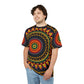 Men's Yellow Green Red Circular Pattern All-Over Print Tee