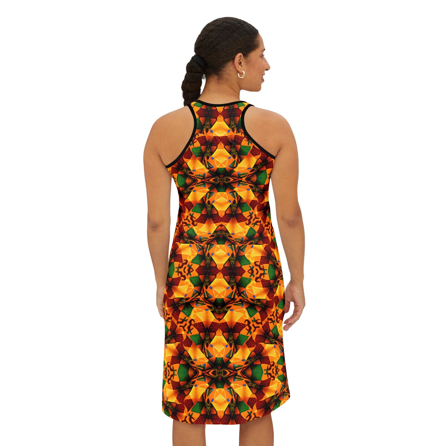 Women's Kaleidoscope Floral Racer back All-Over Print Summer Dress