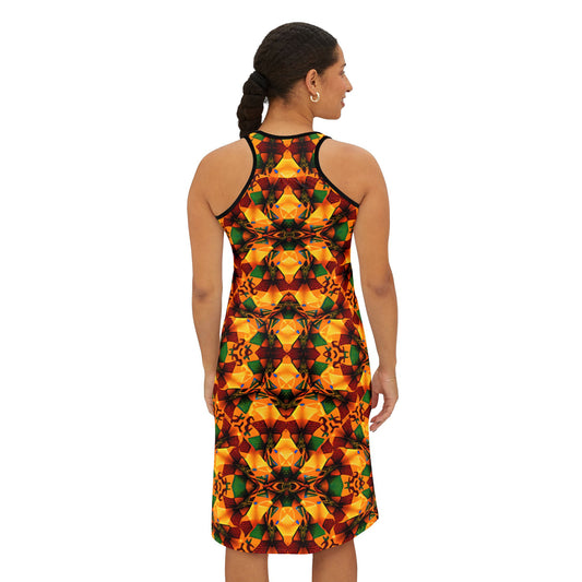 Women's Kaleidoscope Floral Racer back All-Over Print Summer Dress