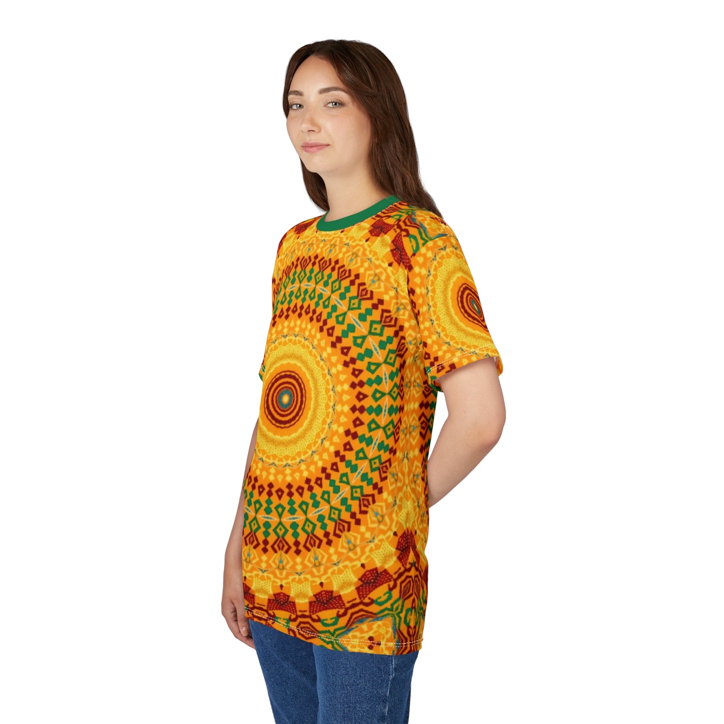 Women's Vibrant Yellow Sunburst Mandala All-Over Print T-Shirt