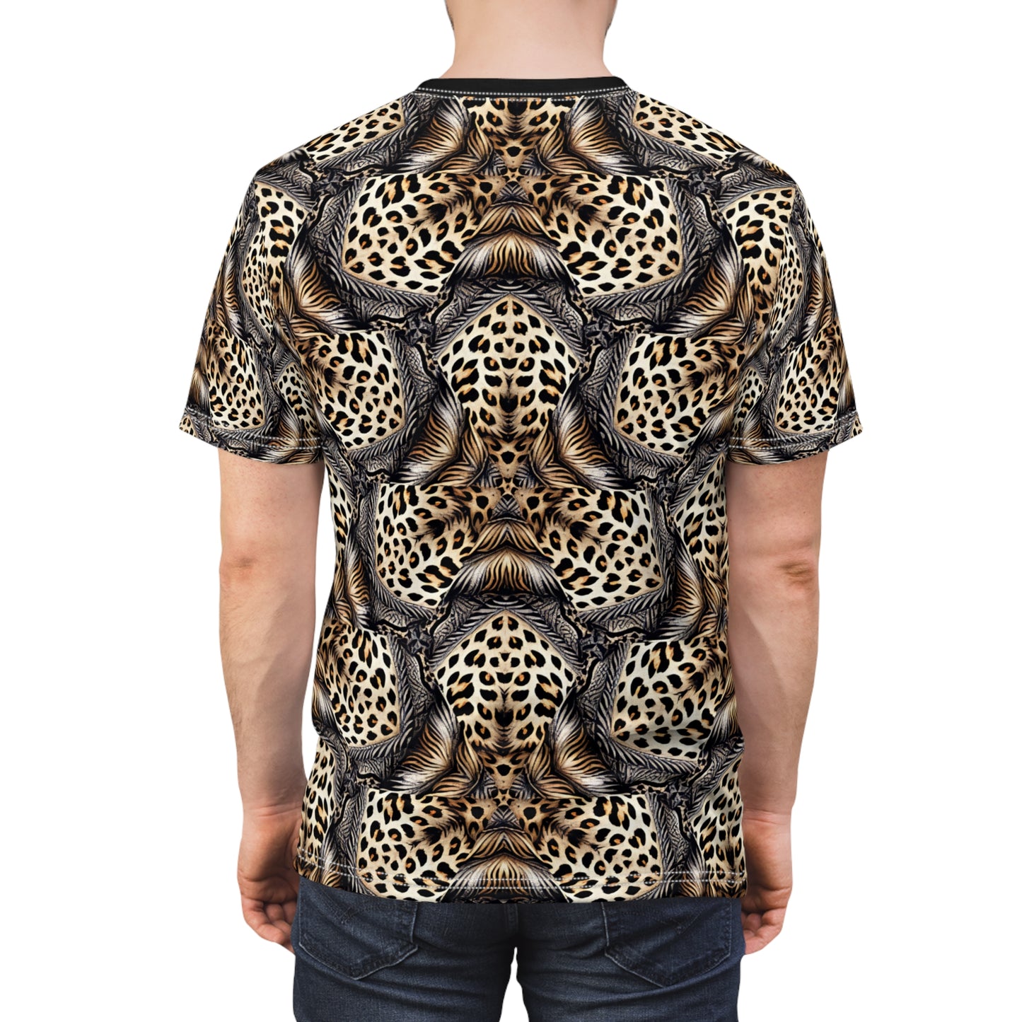 Men's Leopard Mosaic Pattern All-Over Print Unisex Cut & Sew Tee
