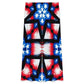 Women's Red White Blue & Black Geometric Pattern All-Over Print Side-Tie Short Sleeve Top & Wide-Leg Pants Set