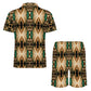 Men's Tribal Geometric All over Print Zip-Up Polo Set