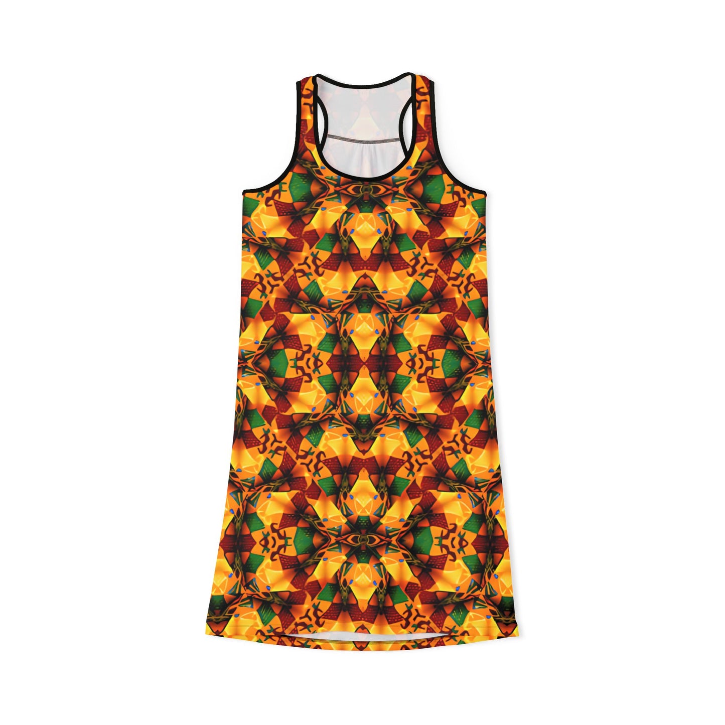 Women's Kaleidoscope Floral Racer back All-Over Print Summer Dress